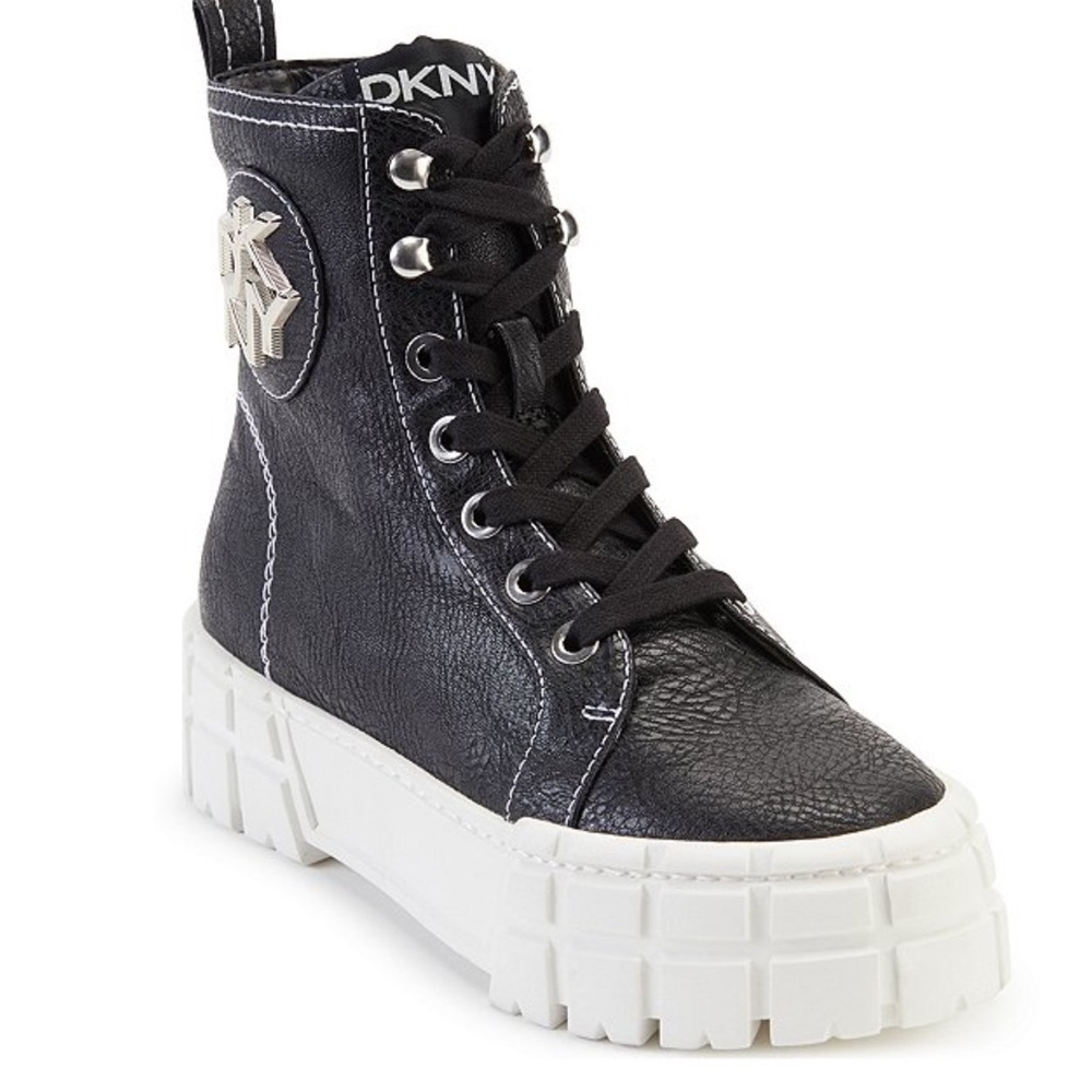 DKNY high top leather sneakers